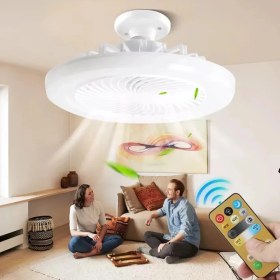 Resim Storemax E27 LED Işıklı Sessiz Tavan Vantilatörü, Ayarlanabilir Renk Sıcaklığı, Kısılabilir Fan Lambası, Ayarlanabilir Fan Hızları, Zamanlayıcılı, Çalışma Odası Için Uzaktan Kumandalı 