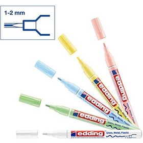 Resim Edding 751 Gloss Paint Marker Pastel Renkler 1-2 Mm 5Li Set 