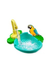 Resim Monyee Otomatik Kuş Banyo Küveti, Oyuncaklı Musluk Ve Yiyecek Kabı İle Kuş Aksesuarları Seti 