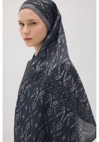 Resim Mirsoy Scarf Rüya Pamuk Etnik Desen Şal Gri 