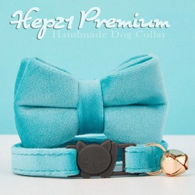 Resim Cat collar Named Bell Cat Collar 073430 - Blue Collar + BOW TIE / S/M 16-26cm 