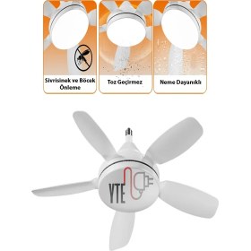 Resim Sessiz Büyük Boy 81 cm Tavan Vantilatörü E27 Duylu Uzaktan Kumandalı 3 Renk 
