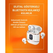 Resim Techno Stock Çift Kulaklıklı Bluetooth Kulaklık – 4 Adet, Anc-Enc, Şarj Kutulu, Dijital Göstergeli 
