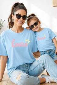 Resim genosha Anne Kız 100% Pamuk T-shirt Mama Mini Mother Daughter TEKLİ FİYAT 