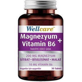 Resim Wellcare Magnezyum + Vitamin B6 30 Tablet 