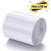Resim Printhome Reflektif Fosforlu Şerit Bant 10cmx120cm Beyaz Petekli Reflektör 