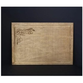 Resim Ahşap Servis Sunum Tepsisi Dekoratif Ekmek Desenli 35x25x0.80 