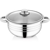 Resim Bestinox 18x10 CM Boru Kulplu Cam Kapaklı Çelik Derin Tencere 2 Litre 