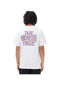 Resim The North Face Drip Logo Relaxed Graphic Erkek Beyaz Outdoor T-shirt Nf0a8gabfn41 