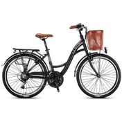Resim Geroni 24j Tourer 21v Vb Şehir Bisikleti - Mat Siyah Gri Kahve - 40 Kadro Gri - Siyah 