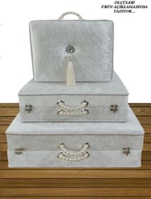 Resim Sonem Çeyiz Çeyiz Sandığı Gelin Damat Bavul Çanta Sandık Hurç 3lü 0553 