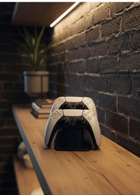 Resim Cosmotex İkili Gamepad Tutucu Siyah 7x18 Cm Masa Ve Raf Düzeni 