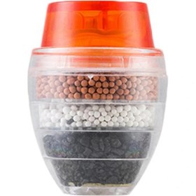 Resim Aktif Karbon Musluk Filtre Musluk Nozumu Su Filtresi Mutfak Tapı 5 Katmanlar Ev Kullanımı Için Filtre Arıtanı (Kırmızı) (Yurt Dışından) 