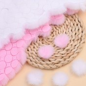 Resim 100 adet 3.51cm Sahte Mink Kürk Pom Aksesuarları, Beyaz ve Pembe Polyester Pom Pomlar, DIY Giyim, Saç Aksesuarları ve El Yapımı Zanaatlar için 