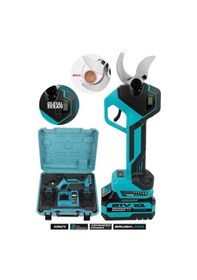 Resim Assur 21v Çift Akülü 40 Mm Ağaç Odun Dal Kesme Makinesı Şarjlı Dijital Budama Makası Mavi-3009 