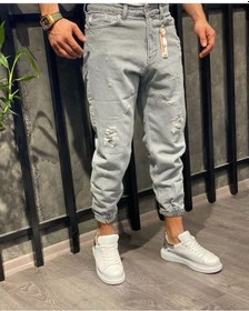 Resim Erkek Paçası Lastikli Boyfriend Kot Jogger Pantolon (491079794) 