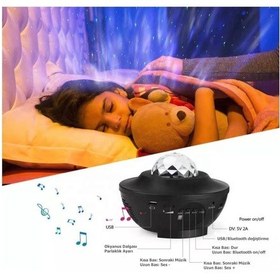 Resim Zenon Smart Starry Light-Blth+Müzik+7 Farklı Ambians Projektör 