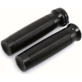 Resim Hightower Siyah Cnc Alüminyum Motosiklet Tutmaçları 26mm Retro Desenli Yamaha Xl883/1200 & Daina X48 Uyumlu 