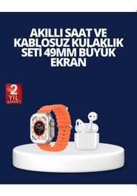 Resim Watch 9 Max Akıllı Saat Ve Kablosuz Kulaklık Seti 2 Kordonlu Sesli Görüşme Özellikli 