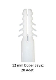 Resim Dübel, 12 Mm Beyaz Dübel, 20 Adet 