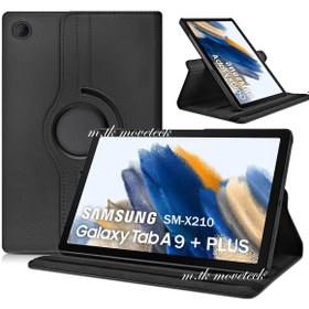 Resim m.tk moveteck Samsung Galaxy Tab A9 Plus 11 Inç Tablet Uyumlu Kapaklı Kılıf 360 Derece Tam Koruyucu Zırh Sm-x210 