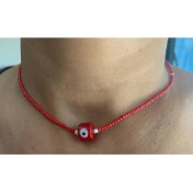 Resim Store Atak El Yapımı Kırmızı Cam Nazar Boncuk Kadın Kolye 