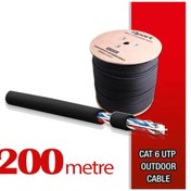 Resim Qport Yüksek Bakır Utp 23Awg 0.58 MM Dış Ortam Cat6 Outdoor Kablo 200 Metre 