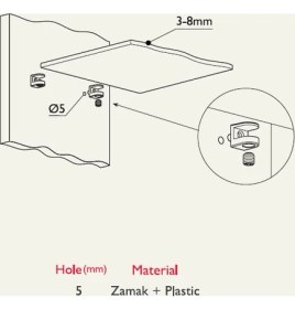 Resim Gürçay Hırdavat Cam Raf Tutucu Vidalı 4 Adet 