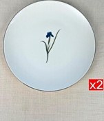 Resim Tabak Evi Porselen Natura İris Altın Yaldız Servis Tabağı 24.5 CM 2'li 
