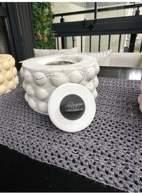 Resim Gri Masaüstü Bioetanol Şömine Beton Gövdeli Söndürücü Kapaklı 