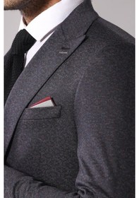 Resim Wessi Tek Düğme Çift Yırtmaç Sivri Yaka Lacivert Ceket Siyah 