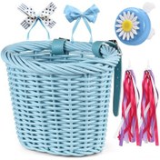 Resim Youmex Küçük Mavi Çocuk Bisikleti Aksesuar Seti: Plastik Simülasyon Lülep Sepet, Zil, Akıllı, Sticker Ve Bowknot İle 12-18 İnç Bisikletlere Uygun Açık Mavi 