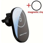 Resim Cloud011 Kablosuz Manyetik Araç Şarj Cihazı Hava Çıkışı Kelepçeli İphone Uyumlu 16 15 14 13 12 Xr Pro Max Plus İçin Siyah Kablosuz 