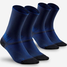 Resim Uzun Boy Konçlu Outdoor Çorap - 2 Çift - Mavi - Hike 500 