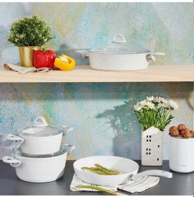 Resim Neva Lilyum Mercek 7 Parça Granit Tencere Takımı N3116 