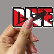 Resim Dayanıklı Su Geçirmez Vinil Dalış Çıkartması - Mat Bitişli, Yapışkanlı Arka Yüzeyli, Arabalar, Laptoplar ve Daha Fazlası için Uzun Ömürlü - Dalış Tutkunları için Mükemmel, Cesur "DALIŞ" Tasarımı ile Akvaryum Dalgıcı İllüstrasyonu 