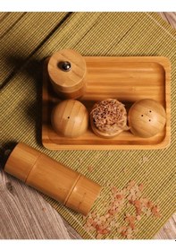 Resim Atbyhome Standlı Tuzluk Biberlik Öğütücü Değirmen Seti 6 Parça 