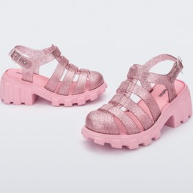Resim Mini Melissa Megan Chunky Taban Simli Pembe Kız Çocuk Sandaleti | 28-34 Numara | Melflex® Vegan | İkonik Kokulu - 3 