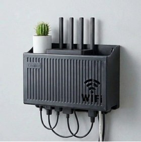 Resim Nemere Duvar Tipi Wi-Fi Modem Saklama Kutusu(Siyah) - Kablo Düzenleyici Router Raf Organizer (4887) NemereH 
