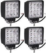 Resim Sahlan 4 Adet 16 Led Off Road Kare Çalışma Lambası Sis Lambası Projektör Gündüz Farı 48 Watt 