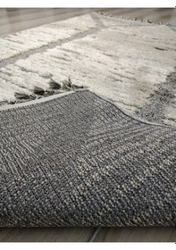 Resim Eko Halı Sydney Sdy01 White Grey Modern Dokulu Halı 120X180 Cm 