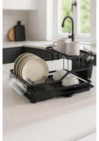 Resim Primanova Bianka Paslanmaz Alüminyum İki Katlı Bulaşıklık - Siyah Siyah 
