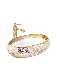 Resim İsaoğlu Yapı Gold Çanak Lavabo Gold Beyaz Seramik Lavabo İşlemeli 60x40 Armatür Hariçtir Beyaz 