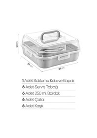 Resim Tilbe Home 6 Kişilik Piknik Seti - Çantalı Piknik Seti 25 Parça Piknik Organizer Kamp Gray Piknik Se Renkli 