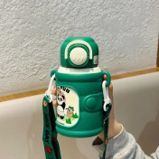 Resim QQTdds Çocuk Termal Bardak Taşınabilir Pipetli Kupa (Yurt Dışından) 