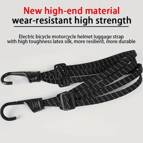Resim Yansıtıcı Motosiklet Lastik Bungee Kordonu ile Makaralar - Kask ve Bagaj Bağlama İpleri için Güvenli Motosiklet Sürüş Malzemesi 