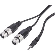 Resim Yeka 3.5 Mm Stereo Erkek To 2 Xlr Dişi Kablo 3 Metre 