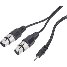 Resim Yeka 3.5 Mm Stereo Erkek To 2 Xlr Dişi Kablo 3 Metre 