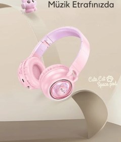 Resim Fuchsia W550 Cute Fun BT RGB Kablosuz Kafaüstü Kulaklık 