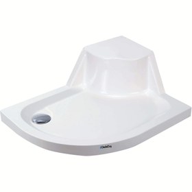 Resim Asimetrik Flat Oturmalı Duş Teknesi | Sanacryl - 90x110 / Beyaz / Oturmalı 